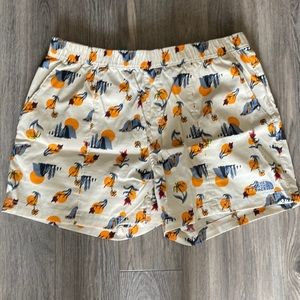 North face swimming trunks.